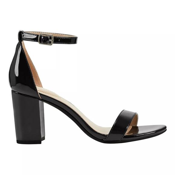 Bandolino Women Ankle Strap Sandals Armory 3 Size US 10M Navy Dark Blue Faux Pat - Picture 2 of 5